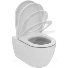 Унитаз подвесной безободковый Ideal Standard Ellisse с сиденьем микролифт T569201 Унитаз подвесной безободковый Ideal Standard Ellisse с сиденьем микролифт T569201