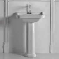 Раковина Kerasan Waldorf 60х55 см 1 отверстие с пьедесталом керамическая белый/хром 4140K1/417001