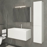 Комплект мебели для ванной Tiffany World Shape 102x52 см подвесной белый матовый SHAP100-B/547001 RAL 9003