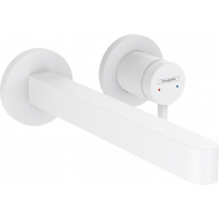 Смеситель для раковины Hansgrohe Finoris настенный на 2 отверстия излив 225 мм внешняя часть белый матовый 76050700