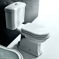 Унитаз-моноблок Kerasan Retro 72х38.5 см слив в пол белый/хром 750990/101201/760390/108101