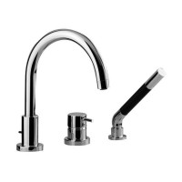 Смеситель на борт ванны Cisal Less New на 3 отверстия с лейкой хром LN00126021