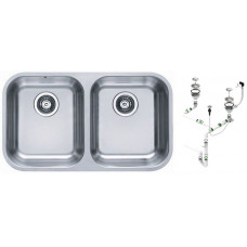 Мойка кухонная Alveus Duo 30 752х440х180 мм под столешницу с сифоном 1036849