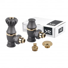 Комплект вентилей SR Rubinetterie Liberty 1/2 x 3/4 угловой антрацит 0320-2000V00P
