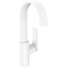 Смеситель для раковины Hansgrohe Vivenis 210 с поворотным изливом со сливным гарнитуром матовый белый 75030700