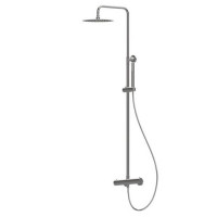 Душевая стойка с термостатом Newform X-STEEL 316 верхний душ 250 мм INOX 69650X.50.050