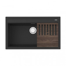 Кухонная мойка OMOIKIRI Kitagawa 86-LB-GB Artceramic 86x51 см графит с разделочной доской 4993794 Кухонная мойка OMOIKIRI Kitagawa 86-LB-GB Artceramic 86x51 см графит с разделочной доской 4993794