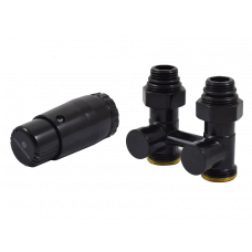 Комплект узла нижнего подключения Schlosser Standard прямой 3/4 с термоголовкой M30x1.5 RAL 9005 600800066