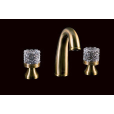 Смеситель для раковины Boheme Crystal на 3 отверстия двуручковый матовая бронза 317-CRST Смеситель для раковины Boheme Crystal на 3 отверстия двуручковый матовая бронза 317-CRST