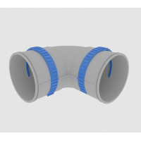 Отвод 90° Heliroma Flexag 90 мм FL90-PP90