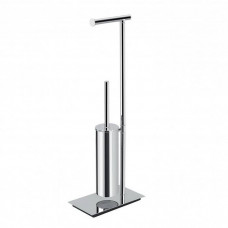 Стойка напольная Colombo Design Square с держателем бумаги и ершиком PVD сталь B9907.HPS1