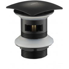 Донный клапан Aquatek Push-open с переливом квадратная крышка матовый черный AQ6004MB