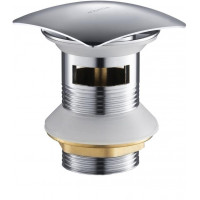 Донный клапан Aquatek Push-open с переливом квадратная крышка хром AQ6004CR