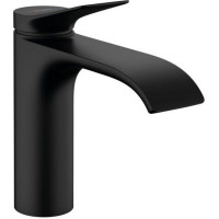 Смеситель для раковины Hansgrohe Vivenis 110 однорычажный со сливным гарнитуром матовый черный 75020670