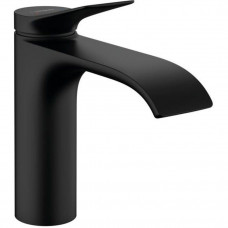 Смеситель для раковины Hansgrohe Vivenis 110 однорычажный со сливным гарнитуром матовый черный 75020670