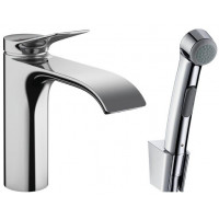 Смеситель для раковины Hansgrohe Vivenis 110 с гигиеническим душем и сливным гарнитуром 75210000