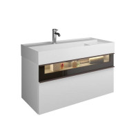Тумба с раковиной Burgbad Yumo 101.5x47x48 см подвесная белый глянец SFMX102F3193C0001*1