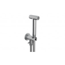 Гигиенический комплект Bossini INOX с запорным вентилем матовая нержавеющая сталь INC010.075