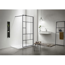 Душевая перегородка Walk-in Aquanet WIW Print 1000x2000 мм черный профиль WIW Print 10020BL