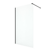 Душевая перегородка Aquanet Walk In WIW 12020BL 1200x2000 мм с держателем черный профиль AQ WIW 12020BL