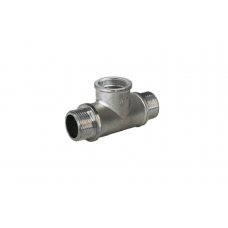 Тройник равнопроходной Metalit TIN PLATED 1/2 НВН никелированная латунь EBF0912T