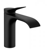 Смеситель для раковины Hansgrohe Vivenis 110 однорычажный без сливного гарнитура матовый черный 75022670