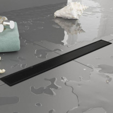 Трап душевой Plumberia Selection PS LINEAR 6x80 мм комбинированный затвор черный матовый PSL80NO