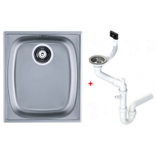 Мойка кухонная Alveus Basic 10 380х440х145 мм врезная с сифоном 1082195