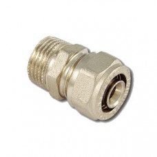Муфта переходная латунная никелированная Tiemme 16x3/8 НР 1600046