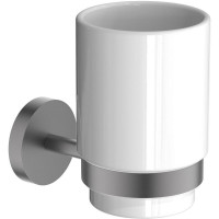 Стакан с держателем Aquatek БЕТТА оружейная сталь AQ4604BGM