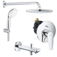 Душевая система GROHE Tempesta 250 со смесителем BauEdge и изливом для ванны 1000190