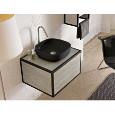 Раковина накладная Scarabeo Glam 400x400x125 мм без отверстия BIOKER Ardesia 1806/49BK