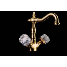 Смеситель для раковины высокий Boheme Crystal двухвентильный бронза 312-CRST Смеситель для раковины высокий Boheme Crystal двухвентильный бронза 312-CRST