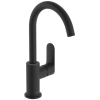Смеситель для раковины Hansgrohe Rebris S 240 со сливным гарнитуром черный матовый 72536670