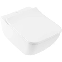 Унитаз подвесной Villeroy & Boch Venticello безободковый с сиденьем SlimSeat микролифт CeramicPlus 4611RSR1