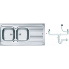Мойка кухонная Alveus Classic 100 1200х600х160 мм накладная левая 2 чаши 1009084
