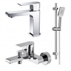 Набор смесителей 3 в 1 Aquanet Лира Set (AQ1410CR+AQ1440CR+AQ2018CR) хром AQ1430CR
