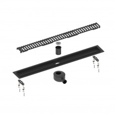 Душевой лоток Timo Drain System 600 мм с решеткой Lines черный матовый DS230106/03 Душевой лоток Timo Drain System 600 мм с решеткой Lines черный матовый DS230106/03