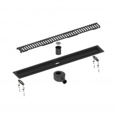 Душевой лоток Timo Drain System 800 мм решетка Lines черный матовый DS230108/03 Душевой лоток Timo Drain System 800 мм решетка Lines черный матовый DS230108/03