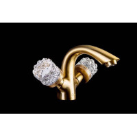 Смеситель для раковины Boheme Crystal двуручковый матовая бронза 311-CRST