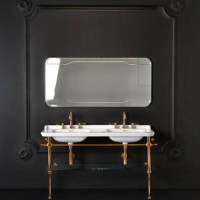 Консоль напольная с раковиной Kerasan Waldorf 150х55 см на 1 отв. бронза 4143K1bi/cr / 9195K3br / 811393br