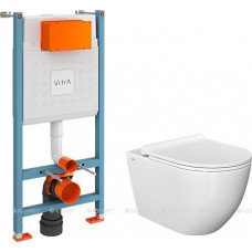 Комплект унитаз подвесной VitrA Mia Round SmoothFlush с тонким сиденьем микролифт и инсталляцией 9873B003-7205 Комплект унитаз подвесной VitrA Mia Round SmoothFlush с тонким сиденьем микролифт и инсталляцией 9873B003-7205