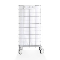Корзина для белья напольная Decor Walther WR 1 35x35x75 см хром/белый 0613750