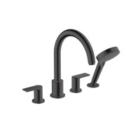 Смеситель на борт ванны hansgrohe Vernis Shape на 4 отверстия внешняя часть черный матовый 71459670
