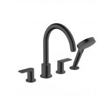 Смеситель на борт ванны hansgrohe Vernis Shape на 4 отверстия внешняя часть черный матовый 71459670