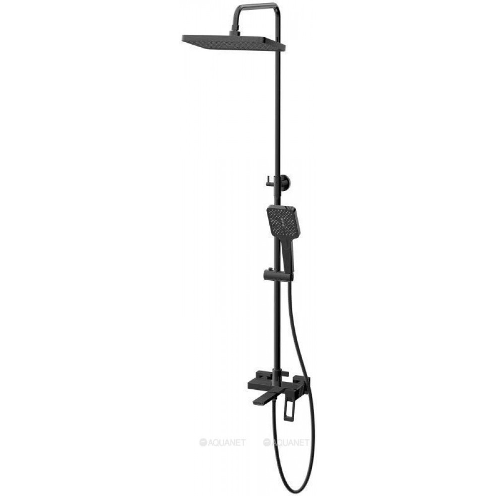 Душевая система Haiba HB24732-7 с изливом и тропическим душем черный HB24732-7