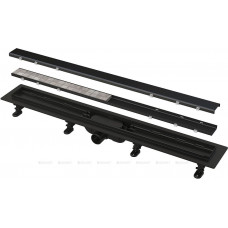 Водоотводящий желоб AlcaPlast Simple для двухсторонней решетки 950 мм черный APZ19BLACK-950