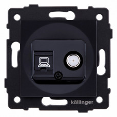 ТВ-розетка и SAT-розетка оконечная без рамки Kollinger  REA-014BK