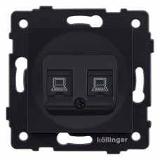 Розетка двойная Ethernet RJ-45 и со шторками, без рамки Kollinger  REA-019BM