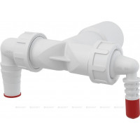 Колено AlcaPlast P156Z с двумя штуцерами DN40/32 и обратными клапанами P156Z
